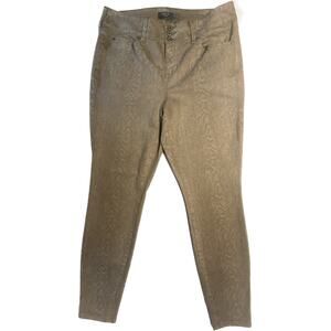 Torrid Feel the Fit Snake Print Cotton Blend Jegging Women 16R Tan Beige Gold